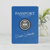 Royal Blue Puerta Vallarta Passport Save The Date (Staand voorkant)