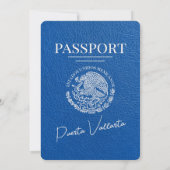 Royal Blue Puerta Vallarta Passport Wedding Kaart (Achterkant)