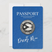 Royal Blue Puerto Rico Passport Uitnodiging voor h (Achterkant)