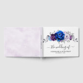 Royal Blue Purple Navy Lilac Blooms Wedding Gastenboek (Volledig)
