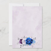Royal Blue Purple Navy Lilac Blooms Wedding Kaart (Achterkant)