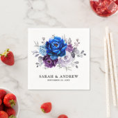 Royal Blue Purple Navy Lilac Blooms Wedding Servet (Insitu)