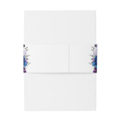 Royal Blue Purple Navy Lilac Blooms Wedding Uitnodigingen Wikkel (Achterkant Voorbeeld)