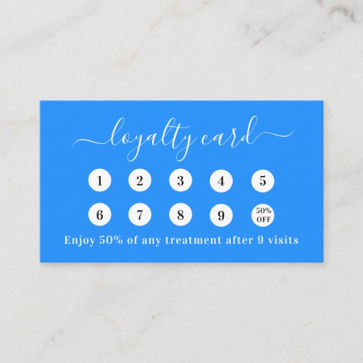 Royal blue qr code business logo klantenkaartje (Voorkant)