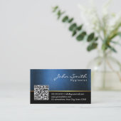 Royal Blue QR code Hygienist Visitekaartje (Staand voorkant)