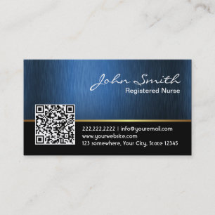 Royal Blue QR code Nurse Visitekaartje
