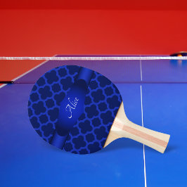 Royal Blue Quatrefoil op maat Tafeltennisbatje
