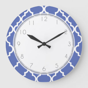 Royal Blue Quatrefoil Pattern Grote Klok