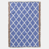 Royal Blue Quatrefoil Tegels Pattern Deken (Voorkant Verticaal)