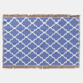 Royal Blue Quatrefoil Tegels Pattern Deken (Voorkant)