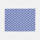 Royal Blue Quatrefoil Tegels Pattern Fleece Deken (Voorkant (Horizontaal))