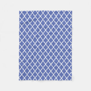 Royal Blue Quatrefoil Tegels Pattern Fleece Deken