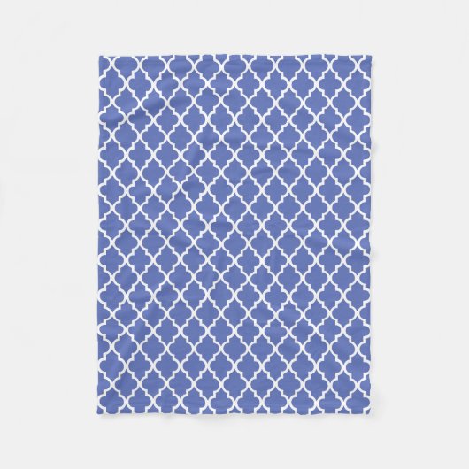 Royal Blue Quatrefoil Tegels Pattern Fleece Deken (Voorkant)