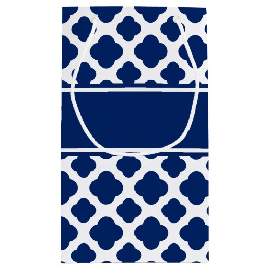 Royal Blue Quatrefoil Weddenschap Bedankt Klein Cadeauzakje (Achterkant)