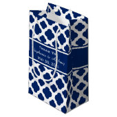 Royal Blue Quatrefoil Weddenschap Bedankt Klein Cadeauzakje (Voorkant Gekanteld)