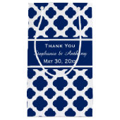 Royal Blue Quatrefoil Weddenschap Bedankt Klein Cadeauzakje (Voorkant)