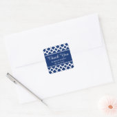 Royal Blue Quatrefoil Weddenschap Bedankt Vierkante Sticker (Envelop)