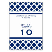 Royal Blue Quatrefoil Wedding Kaart (Achterkant)
