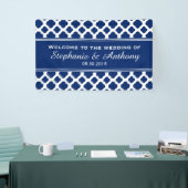 Royal Blue Quatrefoil Wedding Spandoek (Beurs)