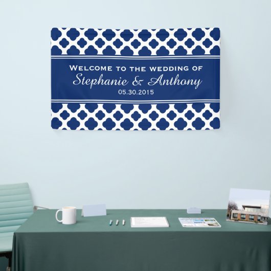 Royal Blue Quatrefoil Wedding Spandoek (Beurs)