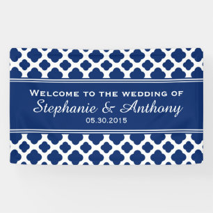 Royal Blue Quatrefoil Wedding Spandoek