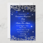 Royal Blue Quinceanera 15th Birthday Kaart (Achterkant)