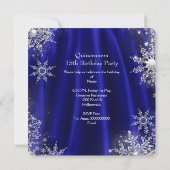 Royal Blue Quinceanera 15th Elite Elegant Birthday Kaart (Achterkant)