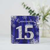 Royal Blue Quinceanera 15th Elite Elegant Birthday Kaart (Staand voorkant)