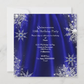 Royal Blue Quinceanera 15th Elite Elegant Birthday Kaart (Achterkant)