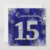 Royal Blue Quinceanera 15th Elite Elegant Birthday Kaart (Voorkant)