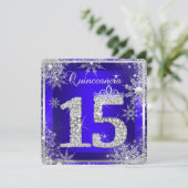Royal Blue Quinceanera 15th Elite Elegant Birthday Kaart (Staand voorkant)