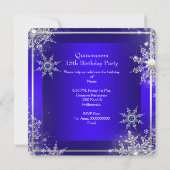 Royal Blue Quinceanera 15th Elite Elegant Birthday Kaart (Achterkant)