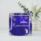 Royal Blue Quinceanera 15th Elite Elegant Birthday Kaart (Staand voorkant)