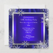 Royal Blue Quinceanera 15th Elite Elegant Birthday Kaart (Achterkant)