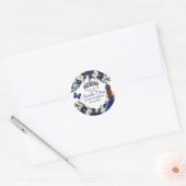 Royal Blue Quinceañera Butterfly Favor Sticker (Envelop)