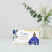 Royal Blue Quinceañera Detail Kaart (Staand voorkant)