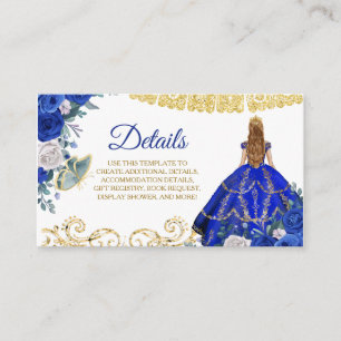 Royal Blue Quinceañera Detail Kaart
