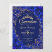 Royal Blue Quinceanera Kaart (Voorkant)