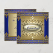 Royal Blue Quinceanera Kaart (Voorkant / Achterkant)