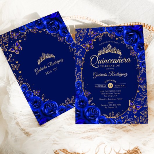 Royal Blue Quinceanera Kaart
