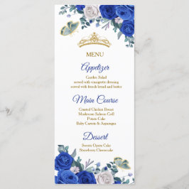 Royal Blue Quinceañera Menu Kaart