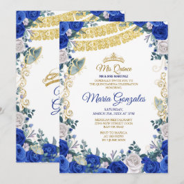 Royal Blue Quinceanera Mexican Girl 15th Birthday Kaart