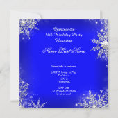 Royal Blue Quinceanera Silver Tiara 15th Birthday Kaart (Achterkant)