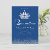 Royal Blue Quinceanera Uitnodigingen (Staand voorkant)