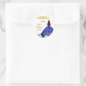 Royal Blue Quinceañera Uw bericht hier Ronde Sticker (Tas)