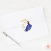Royal Blue Quinceañera Uw bericht hier Ronde Sticker (Envelop)