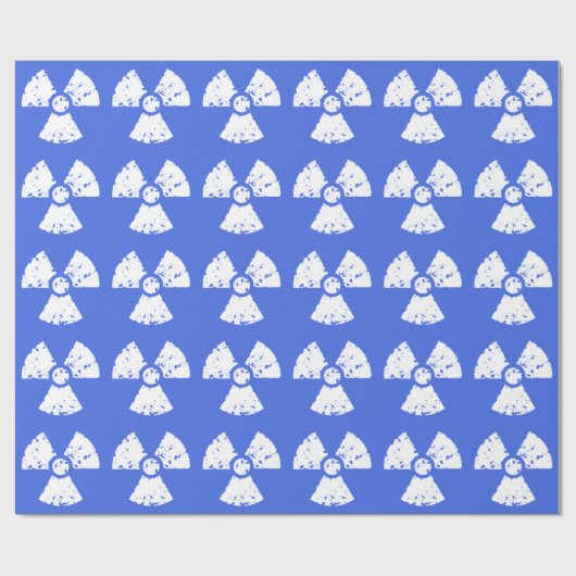 Royal Blue Radioactive Symbool Cadeaupapier (Vlak)