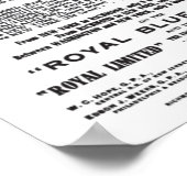 Royal Blue Railroad Line 1908 Poster (Hoek)