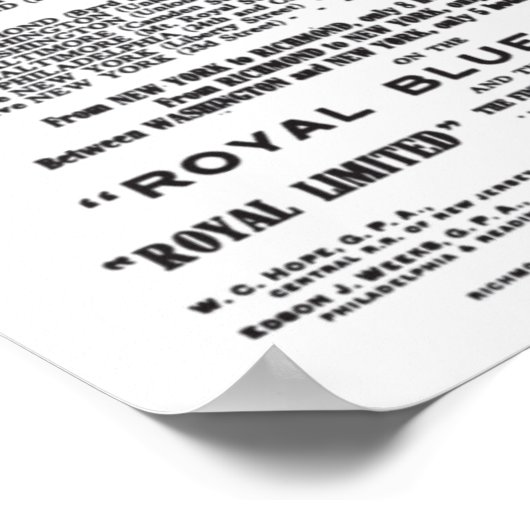 Royal Blue Railroad Line 1908 Poster (Hoek)