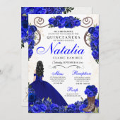 Royal Blue Ranchero Princess Quinceanera Kaart (Voorkant / Achterkant)